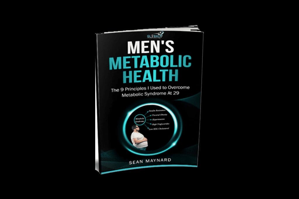 A book cover with an image of a man 's metabolic health.
